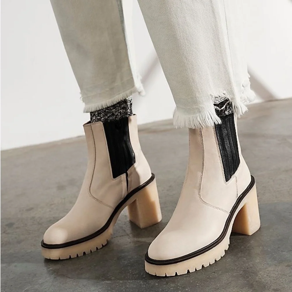 Cream Chelsea Boot - Picture 1 of 4